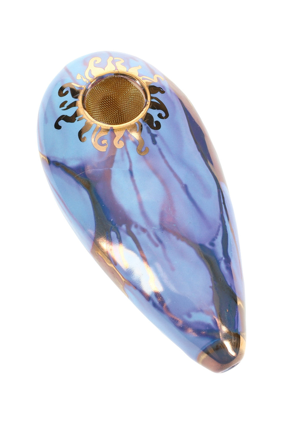 Ancient Creations US Made 4" Oval Ceramic Hand Pipe