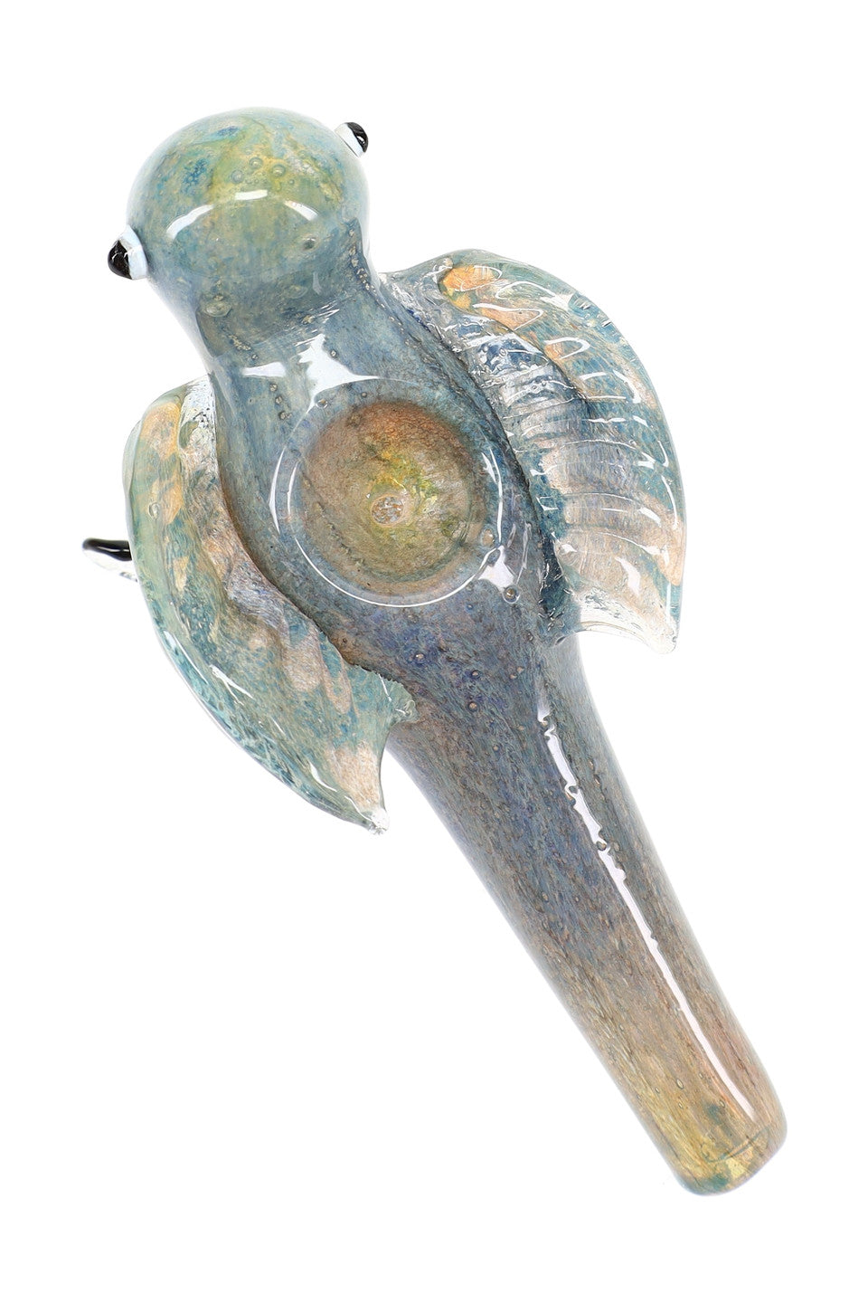 5.5" Silver Fumed Color-Changing Glass Bird Pipe