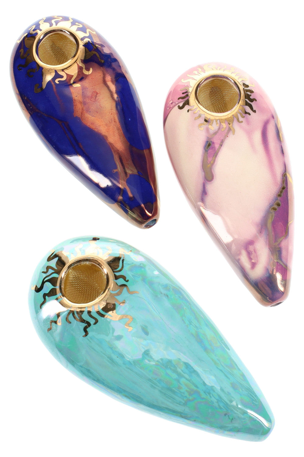 Ancient Creations US Made 4" Oval Ceramic Hand Pipe