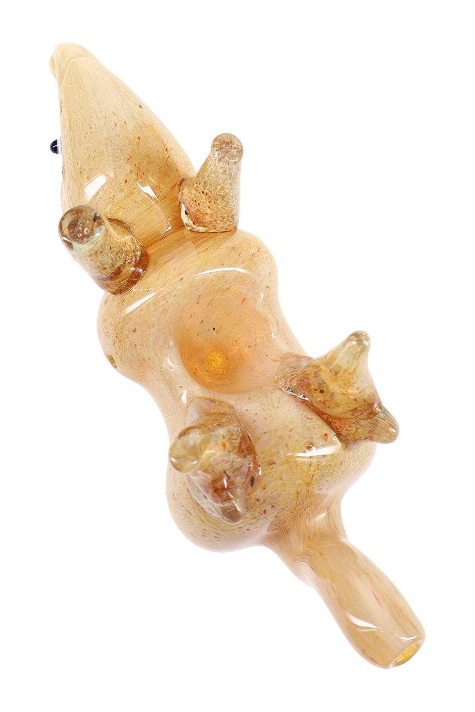 6.5" Silver Fumed Color-Changing Glass Rhino Pipe