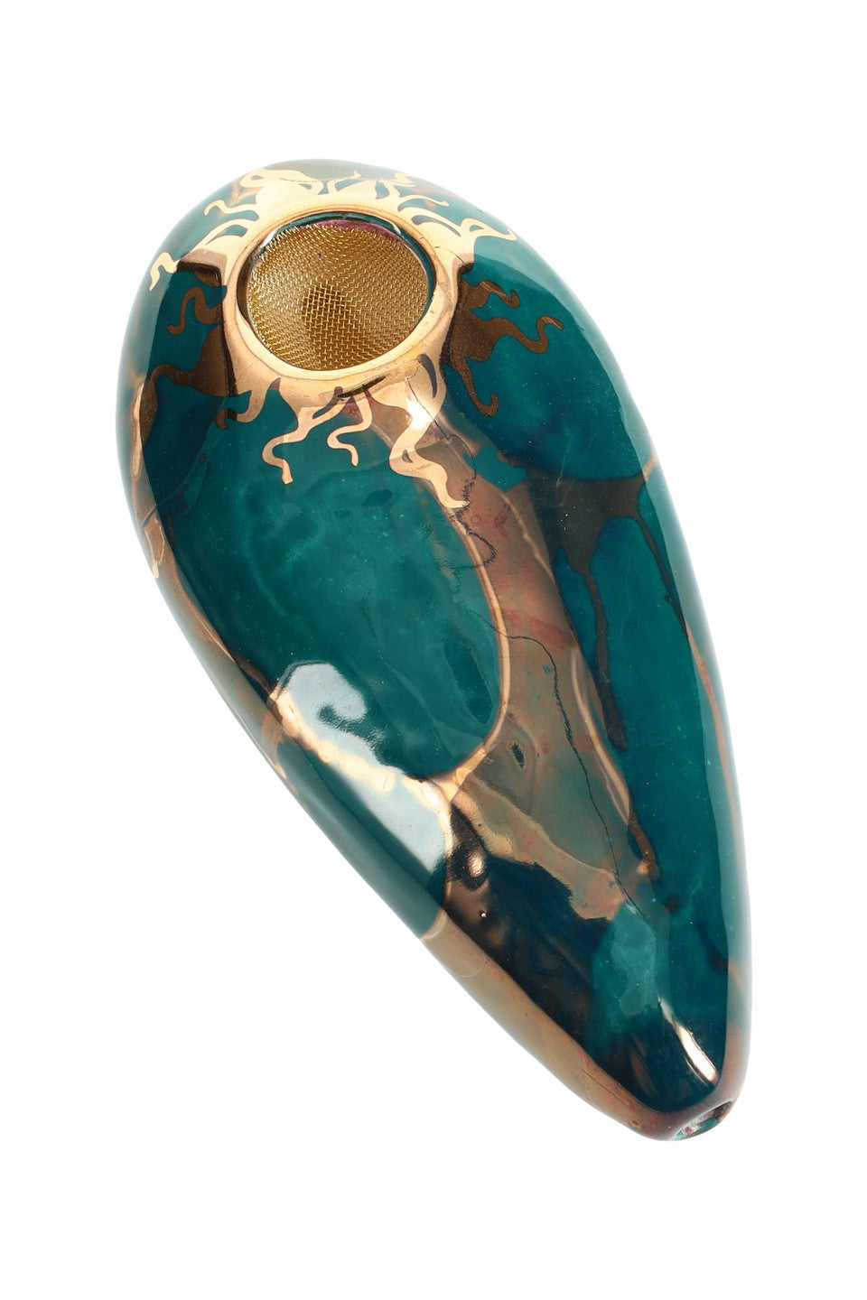 Ancient Creations US Made 4" Oval Ceramic Hand Pipe